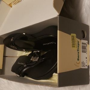 BareTraps, black sandals, size: 9.5